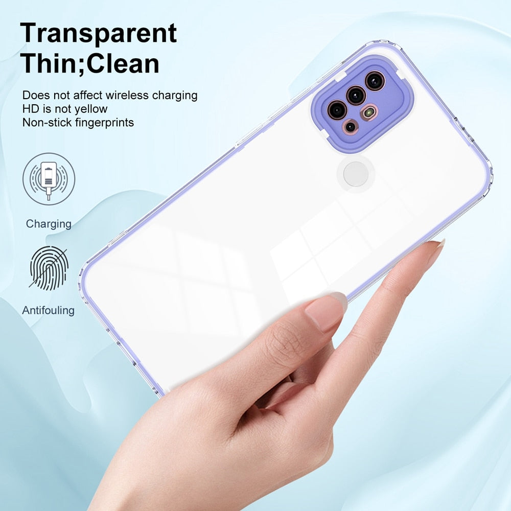 Deksel til Motorola MOTO G10 G20 G30 G31 G42 G22 E32 G73 Case Luxury Bumper Protector Frame Solid Color Clear Back Cover