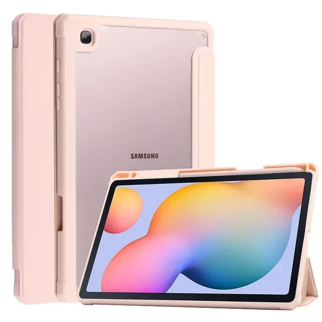 Deksel til Samsung Galaxy Tab S6 Lite 10.4 2024 P620 P625 P610 P615 P613 P619 med penneholder trebrettbart etui med stativ