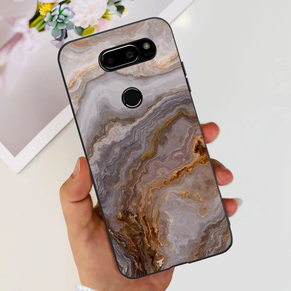 Deksel til LG V30 2017 Case Cute Cartoon Print Flower Soft Silicone TPU Black Cover For LG v30 H930 6.0" Bumper Phone Case Funda