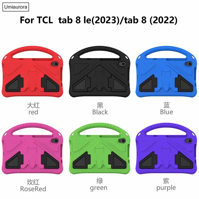 Deksel til TCL Tab 8 8.0 inch 2022 9032 9132G 9132X Case Kids Shockproof EVA Cover For Tcl Tab 8 LE 2023 Hand-held Tablet Stand Shell
