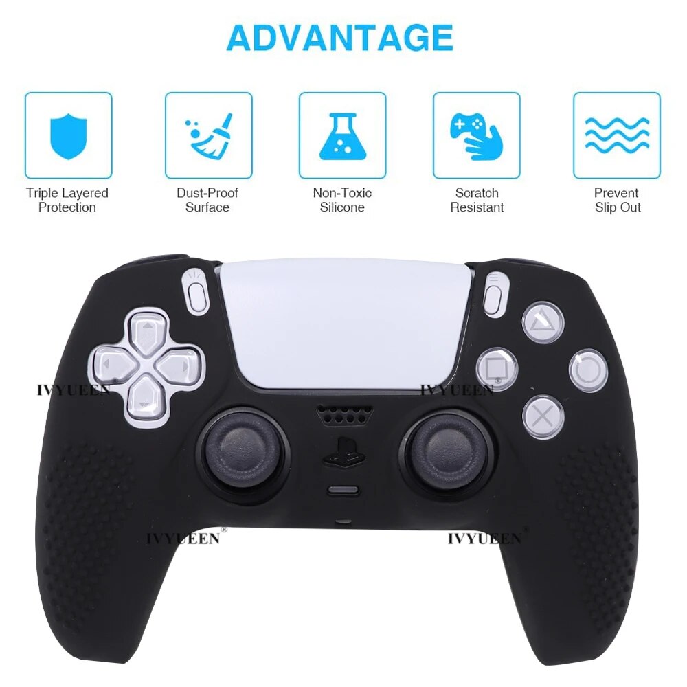 Deksel til PlayStation 5 PS5 Controller Silicone Case Thumb Grips for Dualsense Soft Cover