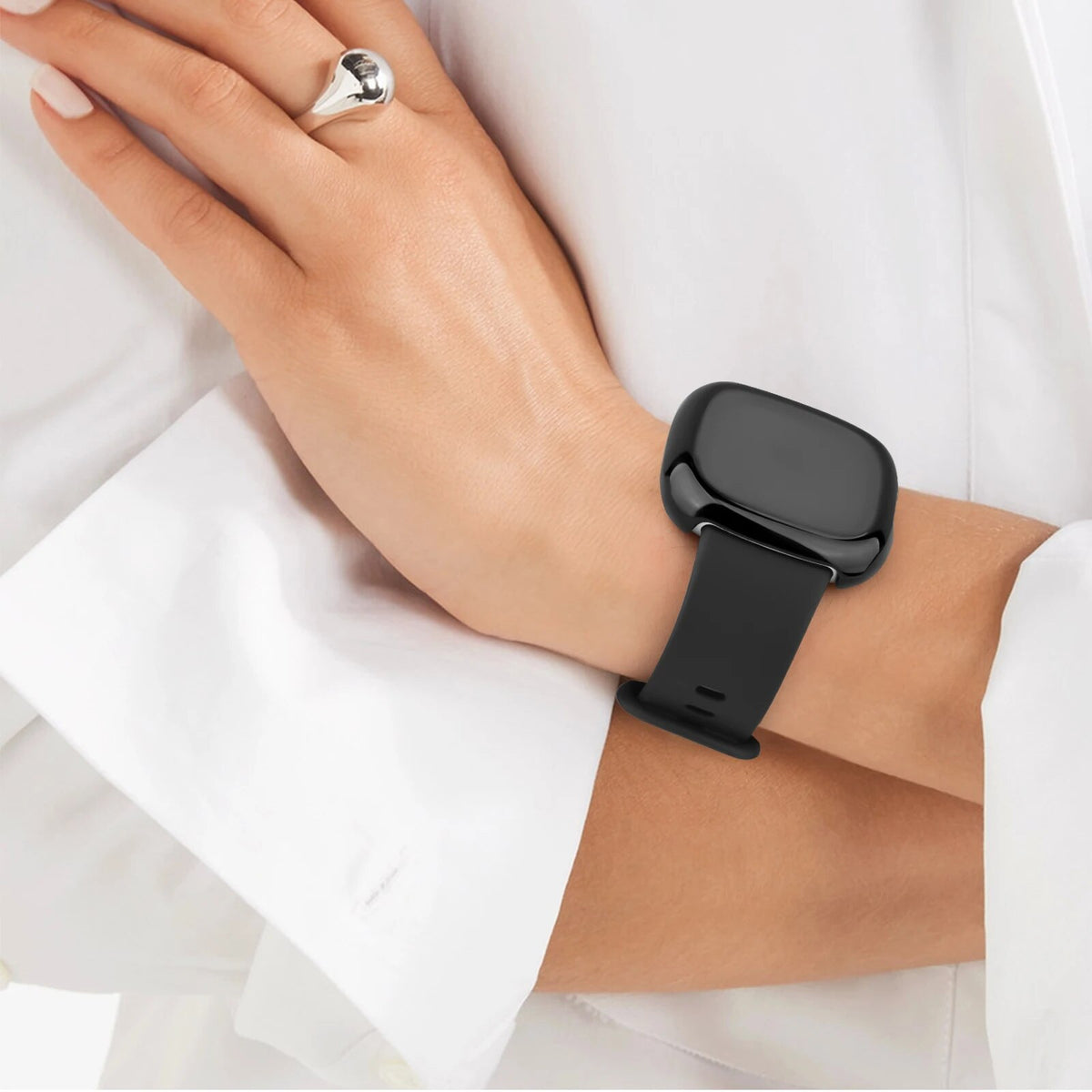 Deksel til Fitbit Versa og Sense heldekkende myk bumper