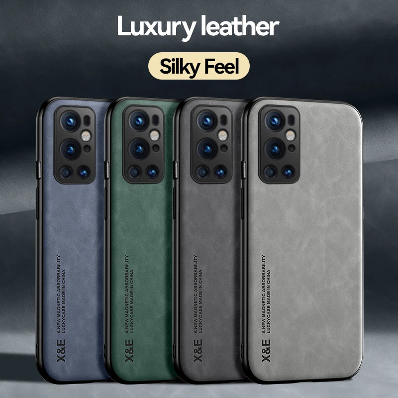 Deksel til Oneplus 8 9 7 Pro Case Leather Texture Car Magnetic Stand Holder Phone Case For One Plus 9RT 7T 8T Nord 9 Pro RT Back Cover