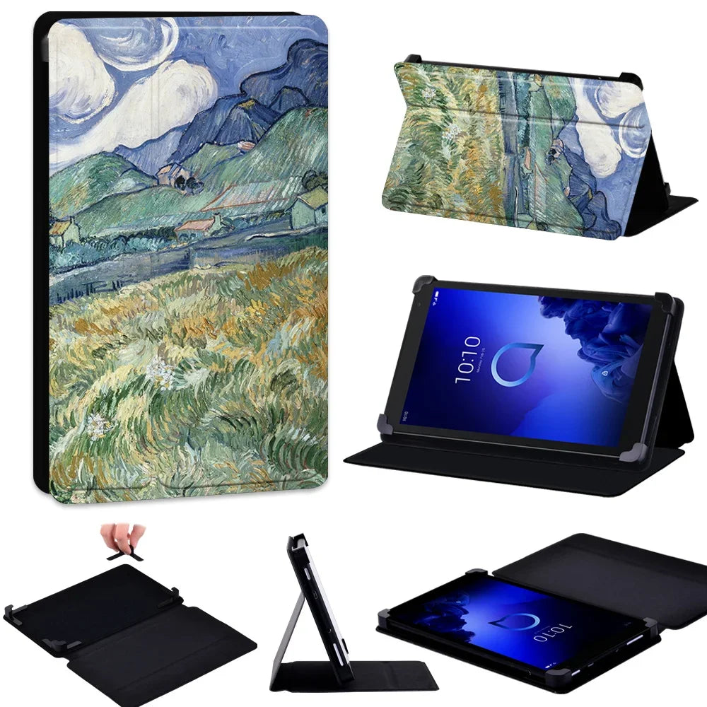Deksel til Alcatel 1T 10"/Alcatel 1T 7"/3T 10"/3T 8" Tablet Case Universal Pu Leather Stand Adjustable Size Anti-fall Protective Cover