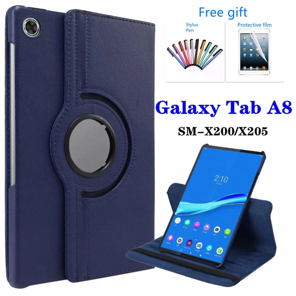 Deksel til Samsung Galaxy Tab A8 2021 A8 10.5 SM-X200/SM-X205 med 360° roterbart skinnstativ