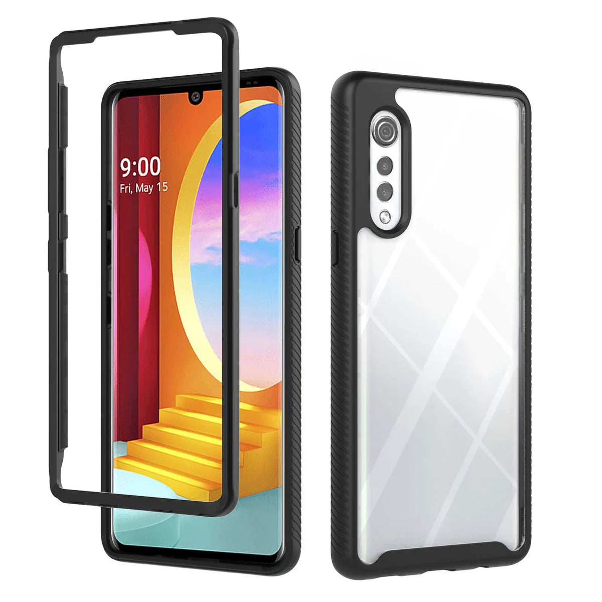 Deksel til LG Velvet 5G G9 V60 G8 V50s G8X ThinQ Soft TPU Frame Transparent Back Cover Fundas