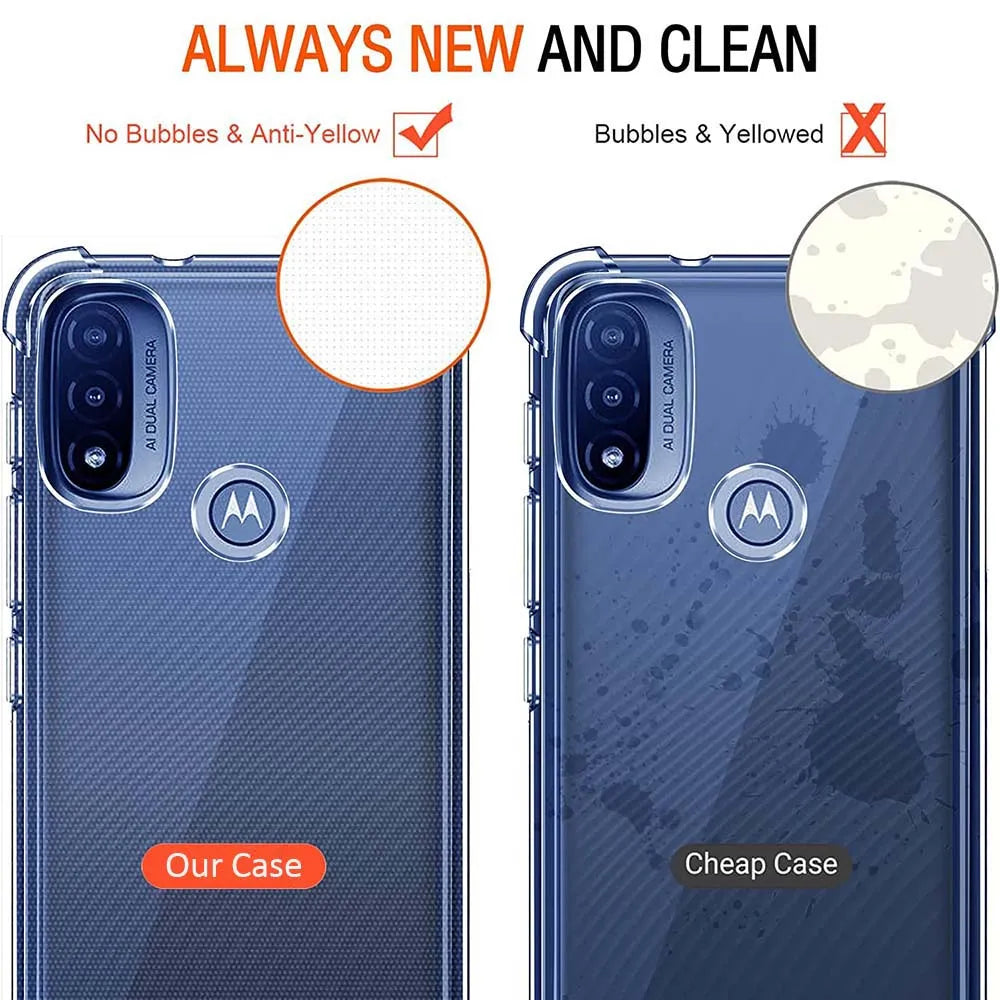 Deksel til Moto E20 E30 E40 E22 E22i E22s E32 E32s Thick Shockproof Soft Silicone Phone Cover for Motorola E7 Plus E6s 2020