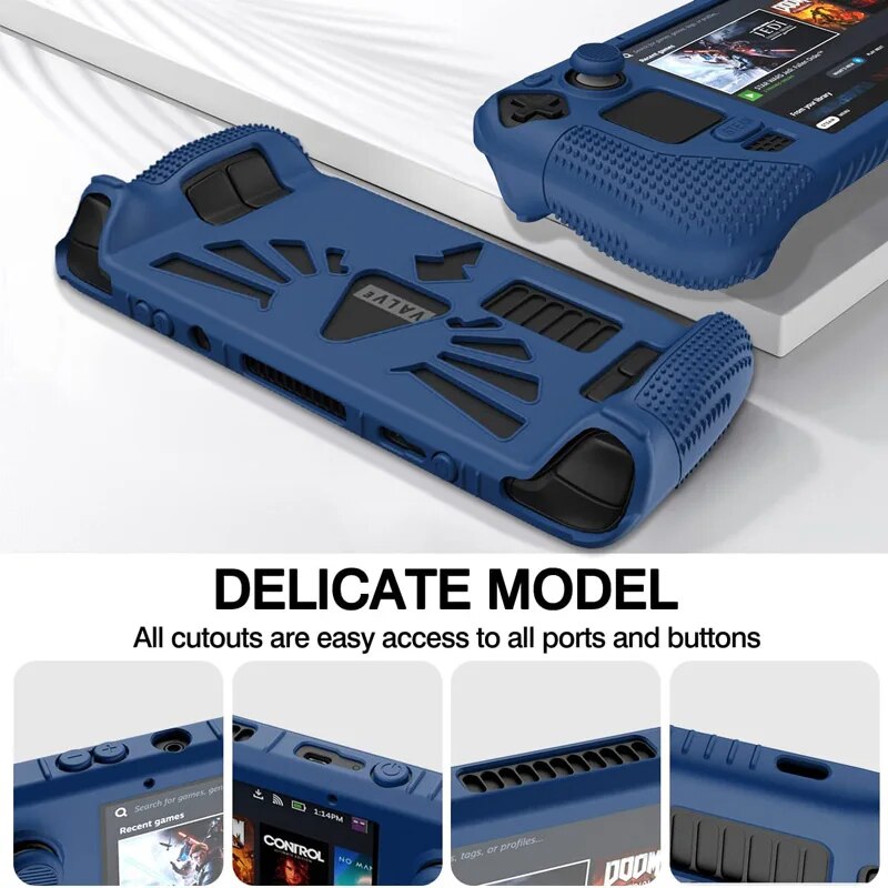 Deksel til Soft Silicone Protective Case for Valve Steam Deck Game Console Anti-drop Shock Proof Frame with 4 Rocker Caps