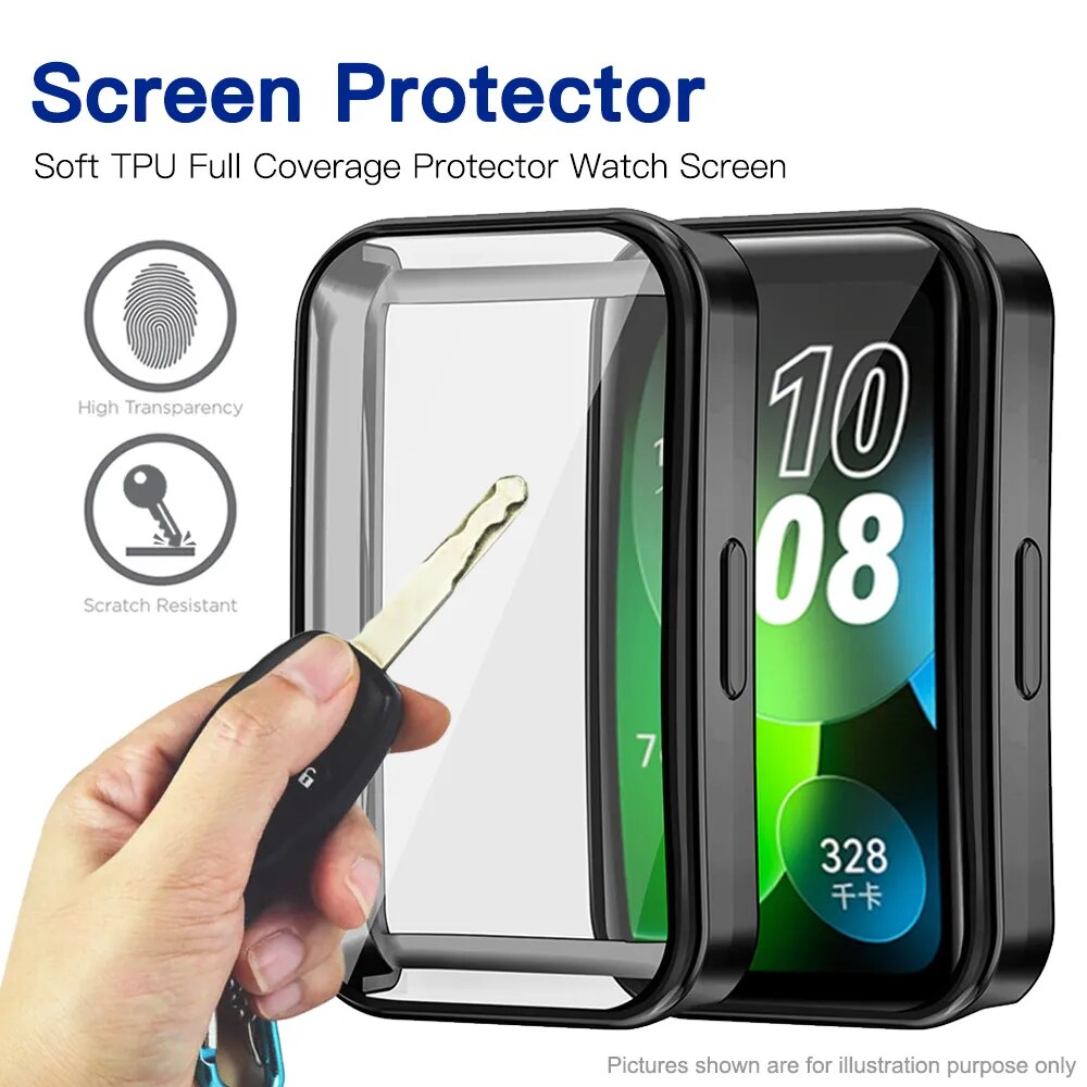 Deksel til Huawei band 8 Case Full Screen Protector Shell Bumper Plated Cases For Huawei band8 smart watch