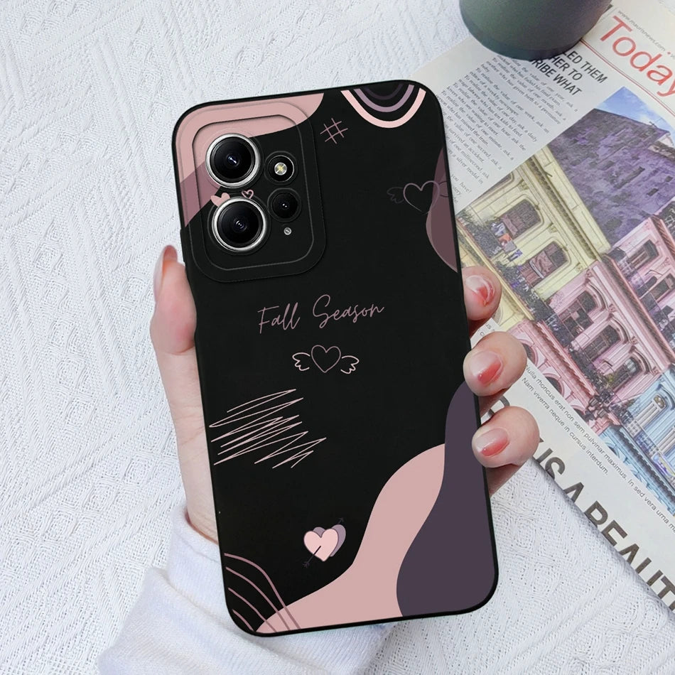 Deksel til Xiaomi Redmi Note 12 12S 4G 5G Patterned Full Protection Soft Liquid Silicone Cartoon deksel For Redmi Note 12 S