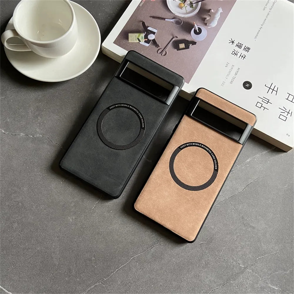 Deksel til Google Pixel 7 8 Pro 6 XL 7A 6A Magnetic Wireless Charging Skin Feel Shockproof Back Cover