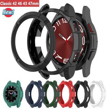 Deksel til Samsung Galaxy Watch 4 Classic 42mm 46mm TPU Cover for Samsung Galaxy Watch 6 Classic 43mm 47mm Hollow Shell