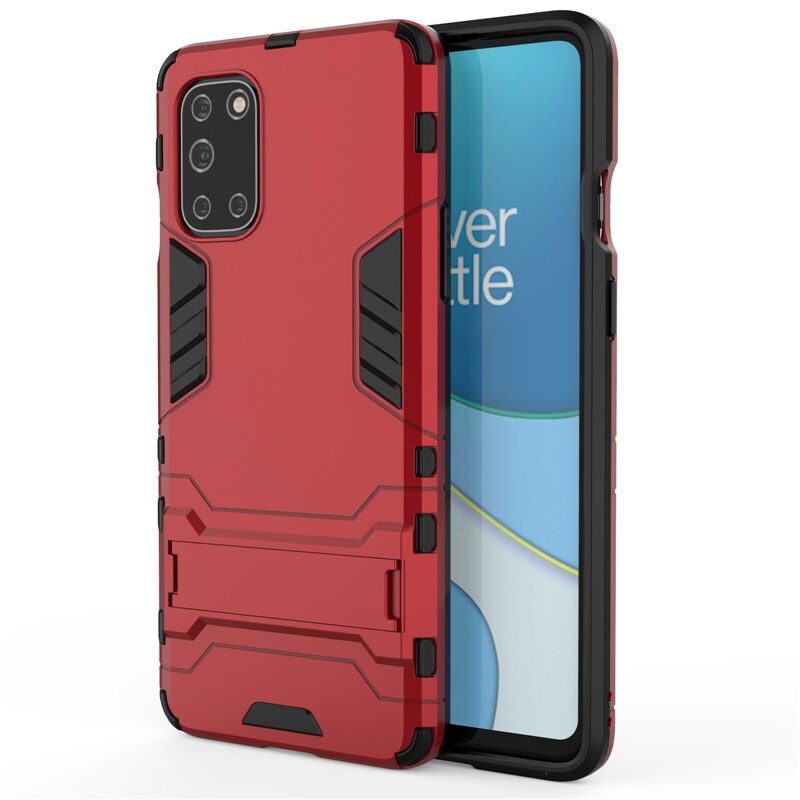 Deksel til OnePlus 8T 9 8 7 Pro 9R 10R Nord CE 2 Lite N20 N10 5G Hard PC TPU Bumper Metal Ring Stand Back Cover