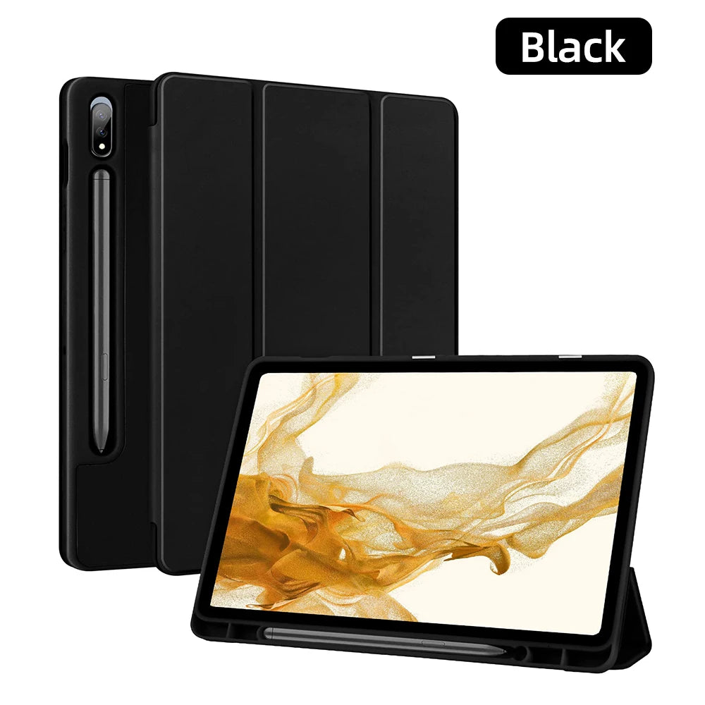 Deksel til Samsung Galaxy Tab S8 Ultra 14.6 S8 Plus S7 Plus S7 FE 12.4 S7 S8 11 S6 Lite 10.4 med penneholder