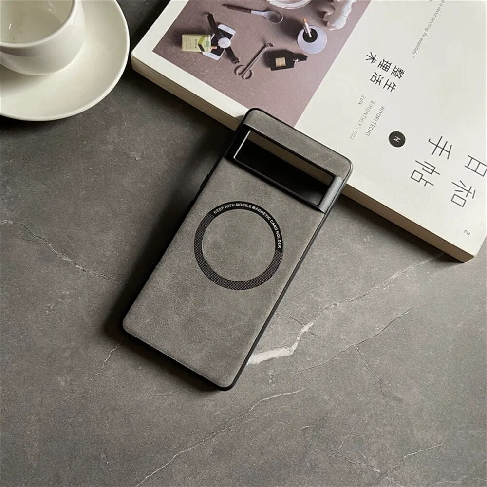 Deksel til Google Pixel 7 8 Pro 6 XL 7A 6A Magnetic Wireless Charging Skin Feel Shockproof Back Cover