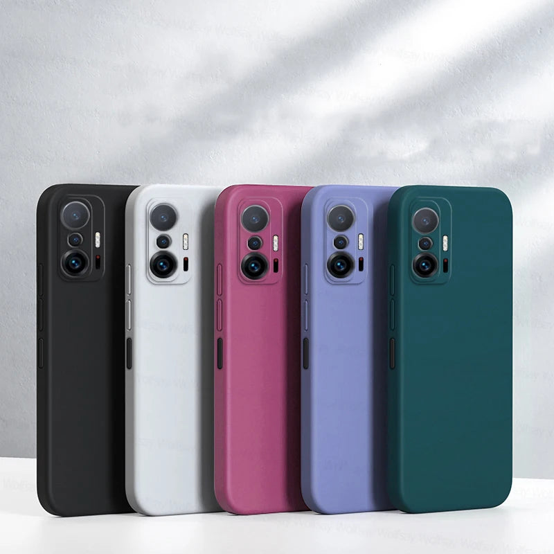 Deksel til Xiaomi 11T Pro deksel Xiaomi 11T 12T 13T Pro 5G deksel Shockproof Luxury Liquid Silicone TPU baksidedeksel Xiaomi 11T Pro