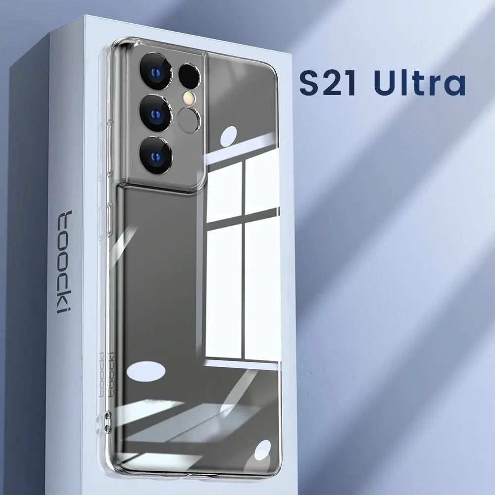 Deksel til Samsung S24 S23 S22 S21 Plus Ultra Clear deksel for S23 S21 PE Transparent Soft TPU Protective deksel
