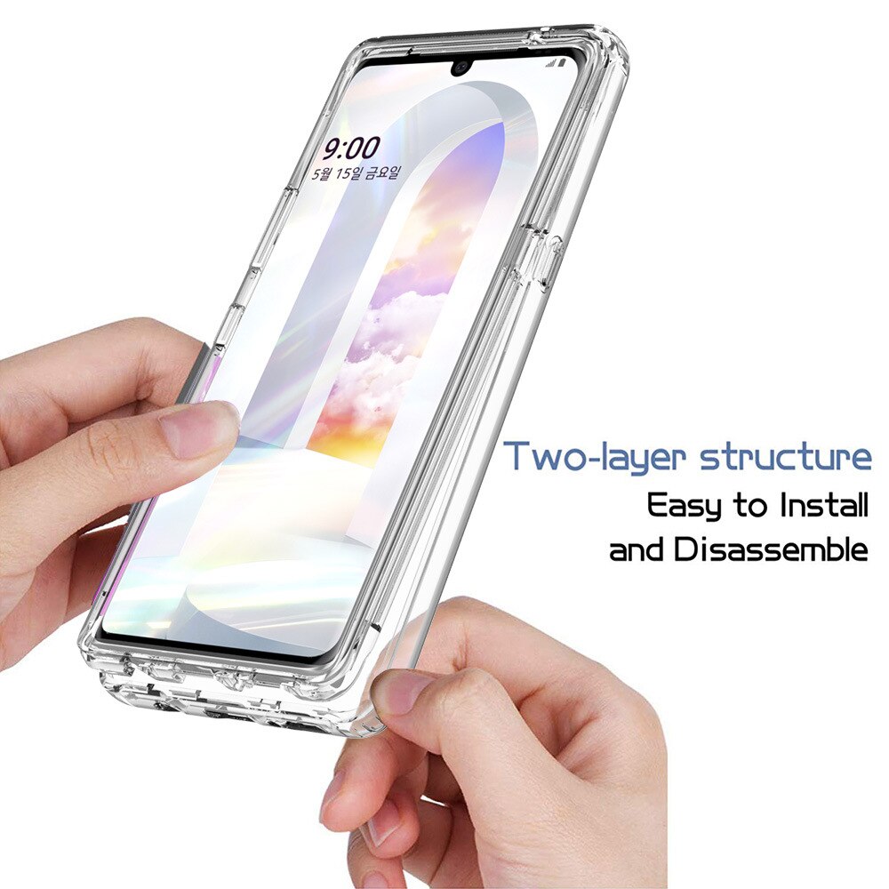 Deksel til LG Velvet / LG V60 ThinQ Hybrid Shockproof Tpu/pc Shell Dual Layer Clear Candy Color Cover Funda Capa