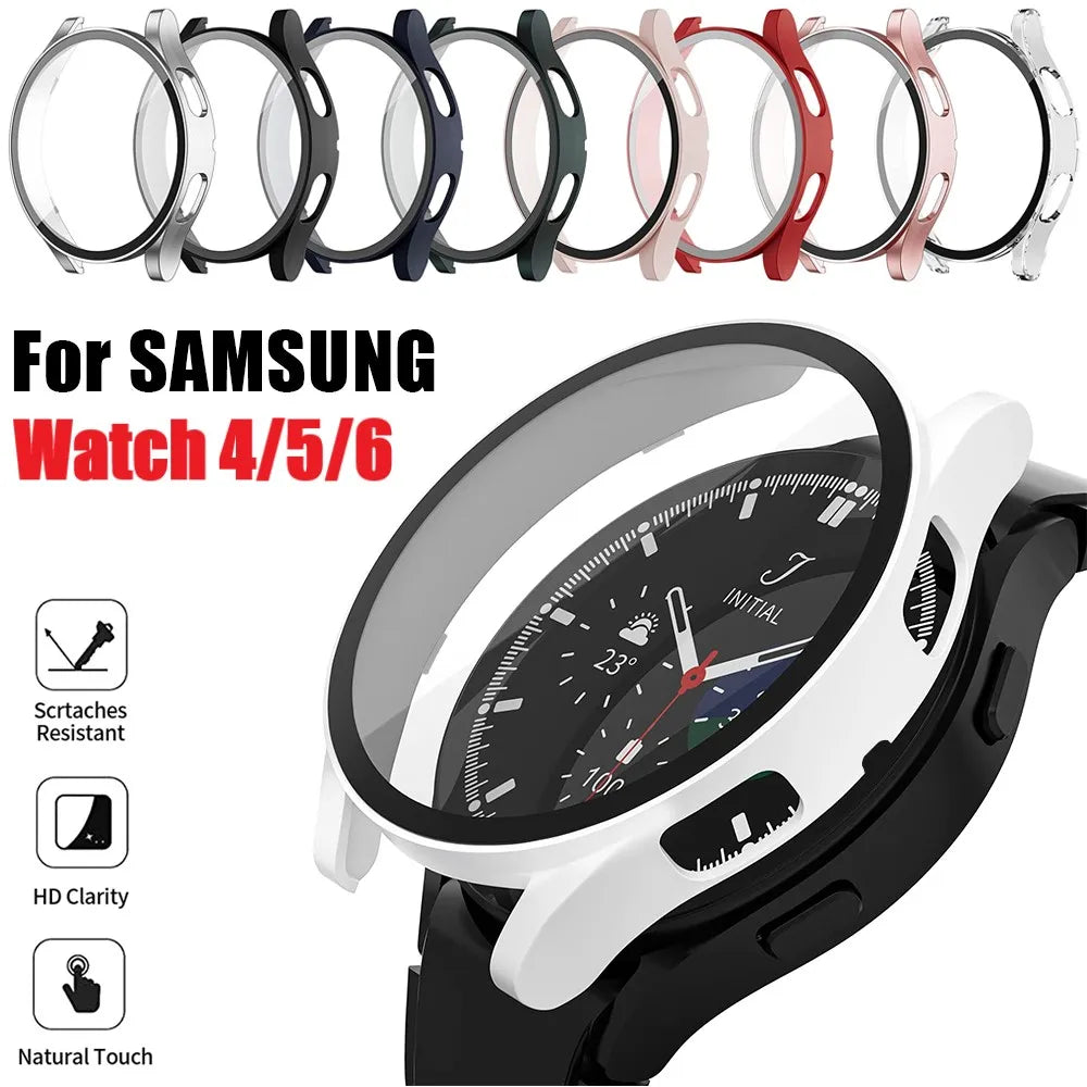 Deksel til Samsung Galaxy Watch 4/5/6 40mm/44mm matt hardt heldekkende deksel med skjermbeskytter