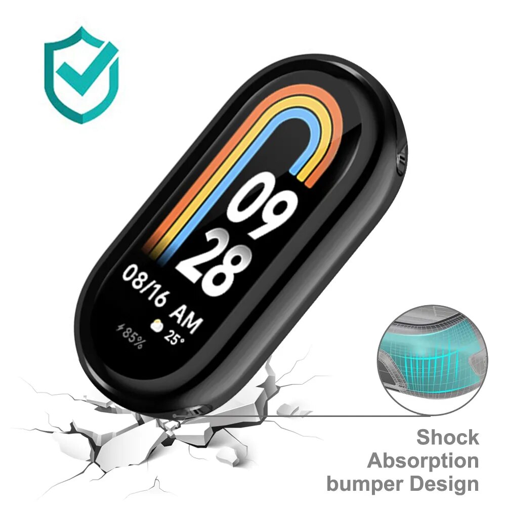 Deksel til Xiaomi Mi Band 8 deksel Full skjermbeskytter Shell Bumper Plated Cases For Mi Band 8 smart watch