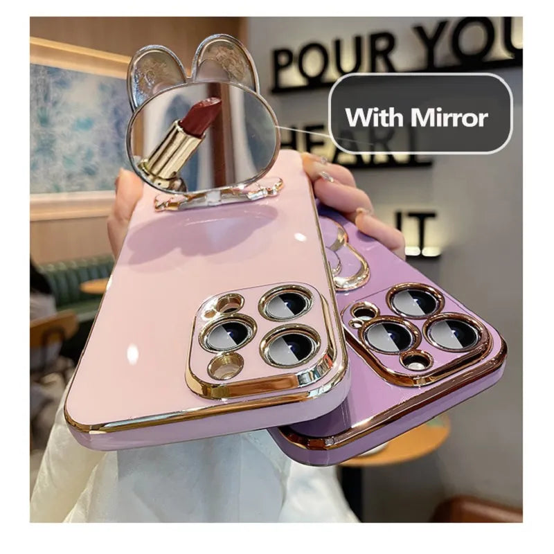 Deksel til Motorola Moto G73 G60 G53 G52 G50 G42 G30 G23 G22 G20 G10 G9 G8 E20 E7 E6s Plating Makeup Mirror Case Cover