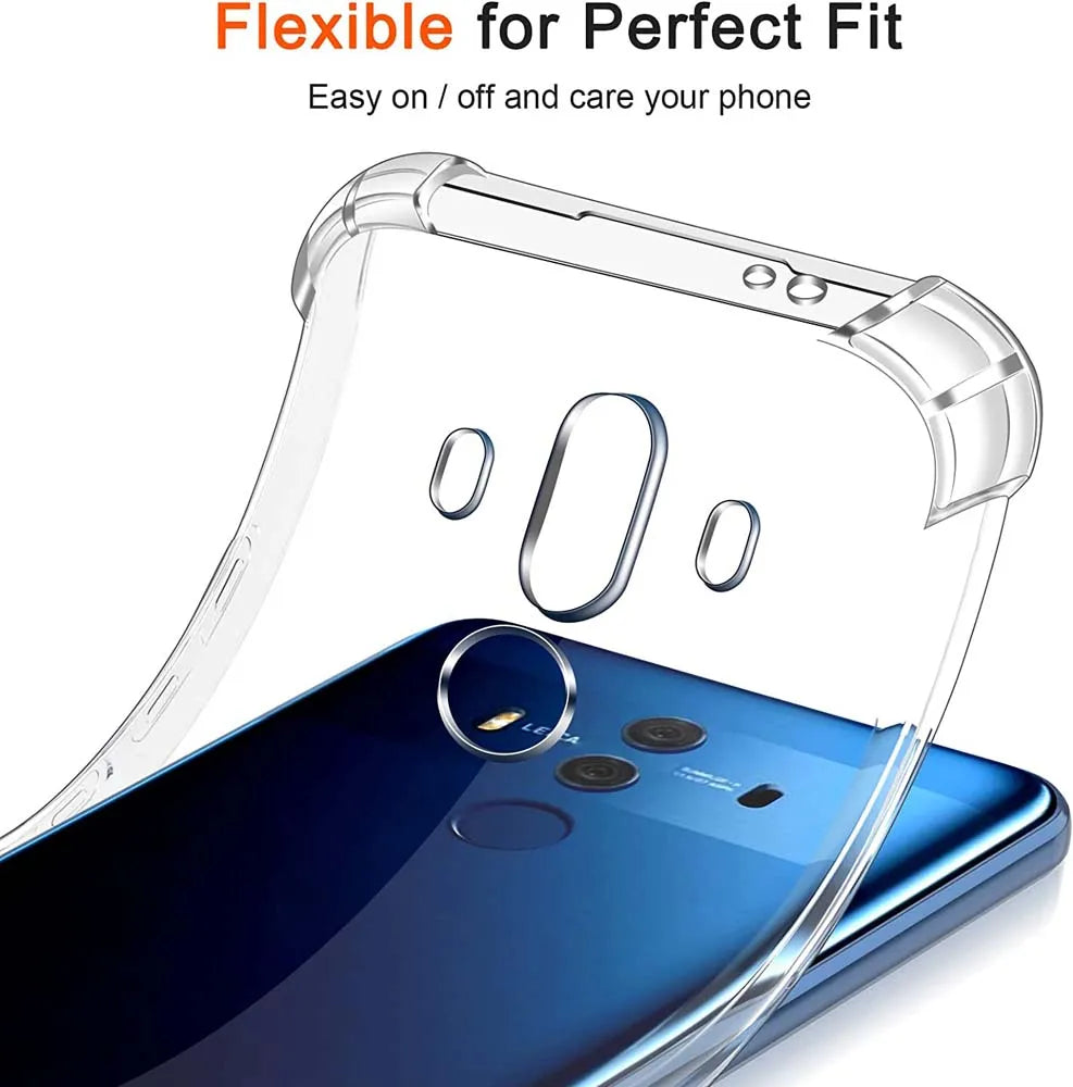 Deksel til Huawei Mate 10 Pro 10 10 Lite 20 20 Pro 20X 20 Lite Thick Anti-Drop Shockproof Clear Cover