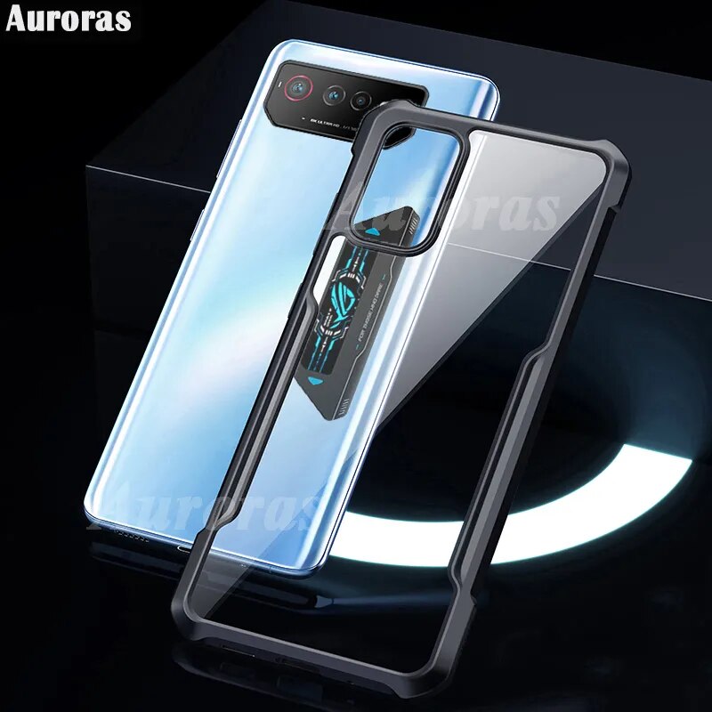 Deksel til Asus Rog Phone 6 Pro 6D Case Shockproof Clear With Ring Tempered Film Soft Frame Cover Rog Phone 7 Pro Ultimate