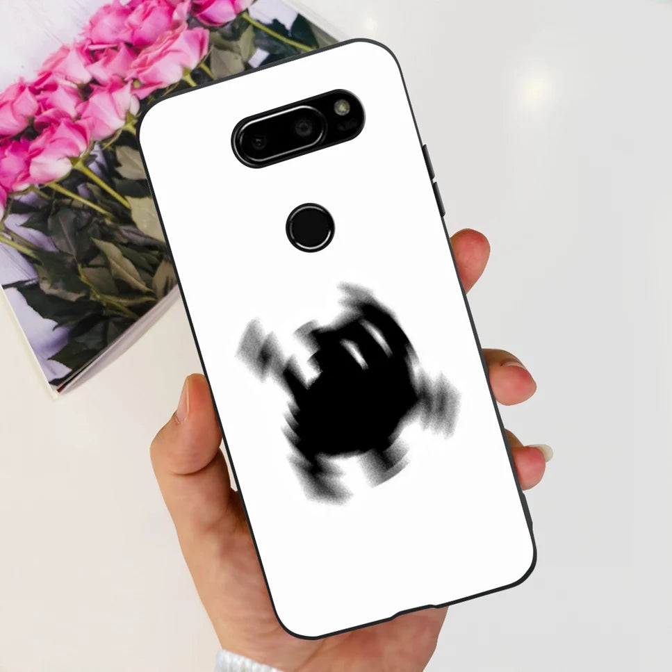 Deksel til LG V30 2017 Case Cute Cartoon Print Flower Soft Silicone TPU Black Cover For LG v30 H930 6.0" Bumper Phone Case Funda