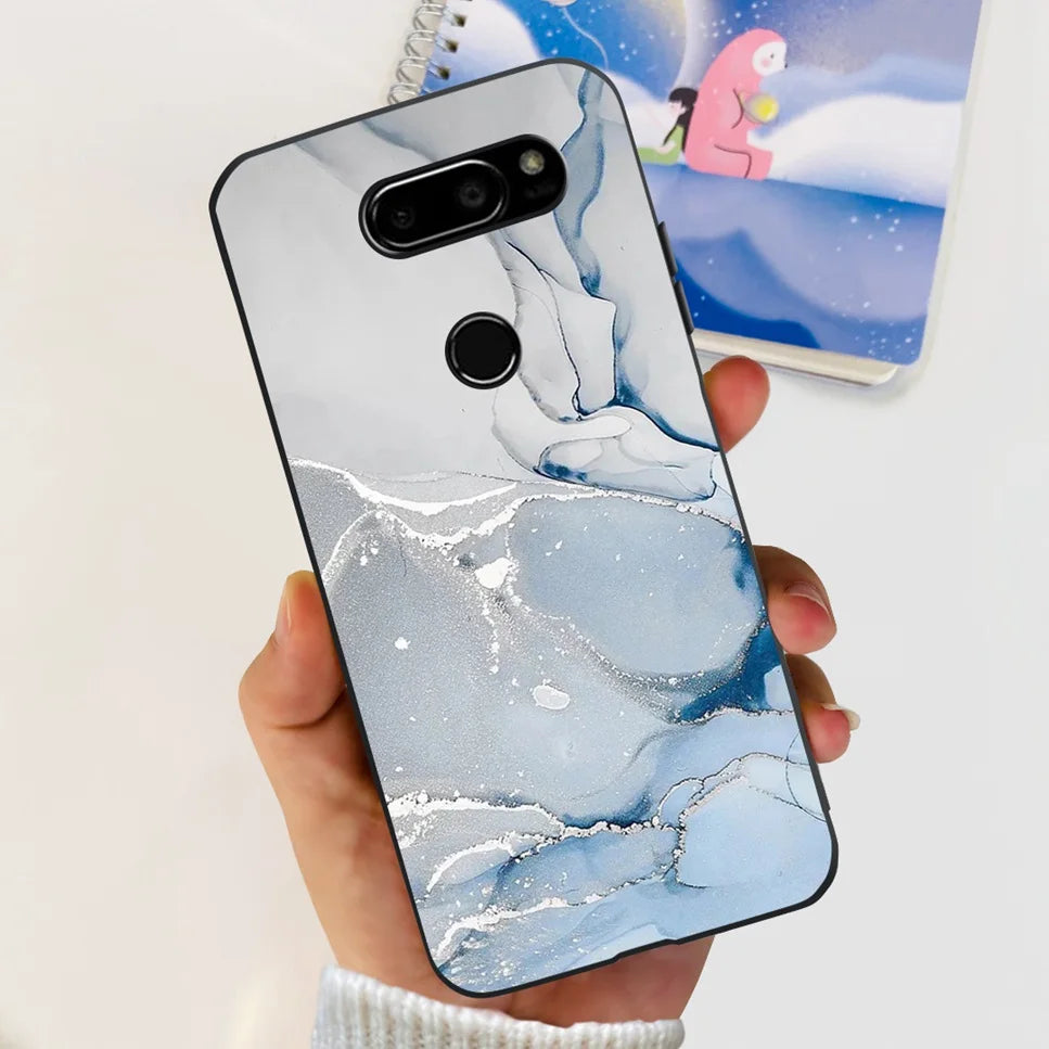 Deksel til LG V30 2017 Case Cute Cartoon Print Flower Soft Silicone TPU Black Cover For LG v30 H930 6.0" Bumper Phone Case Funda