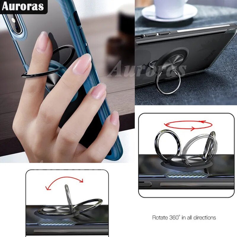 Deksel til Asus Rog Phone 6 Pro 6D Case Shockproof Clear With Ring Tempered Film Soft Frame Cover Rog Phone 7 Pro Ultimate