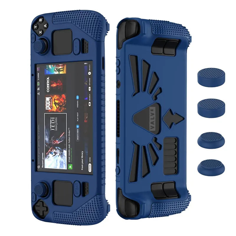 Deksel til Soft Silicone Protective Case for Valve Steam Deck Game Console Anti-drop Shock Proof Frame with 4 Rocker Caps