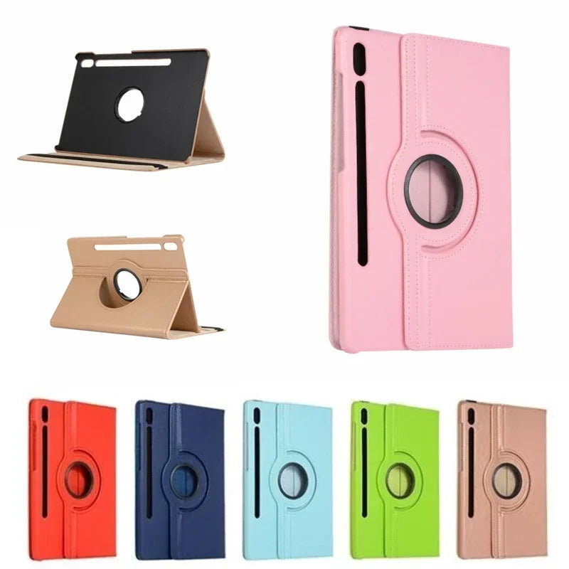 Deksel til Samsung Galaxy Tab A9 Plus S9 S8 S7 FE Plus 12.4 SM X210 X710 X716 X718 X810 X700 X800 med 360° roterbart stativ