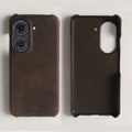 Deksel til Asus Zenfone 10 9 Real Cowhide Crazy Horse Pattern Phone Cover Housing Coque Back Shell