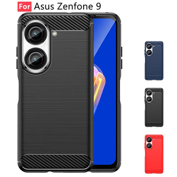 Deksel til Asus Zenfone 9 Case Cover For Asus Zenfone 9 Cover Bumper Shockproof TPU Carbon Fiber Case Asus Zenfone 9 9Z 10 10Z Fundas