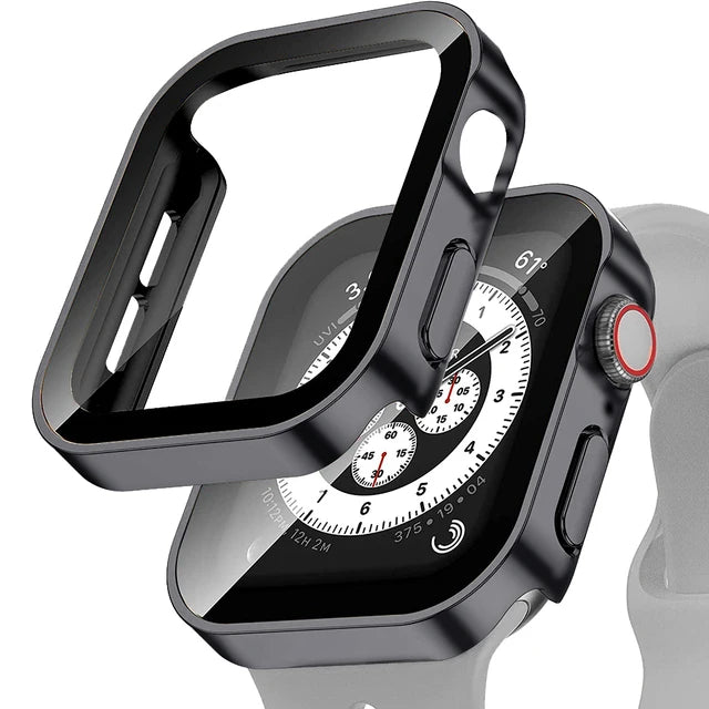 Deksel til Apple Watch Series 5-9, SE & Ultra - Deksel med skjermbeskytter i herdet glass