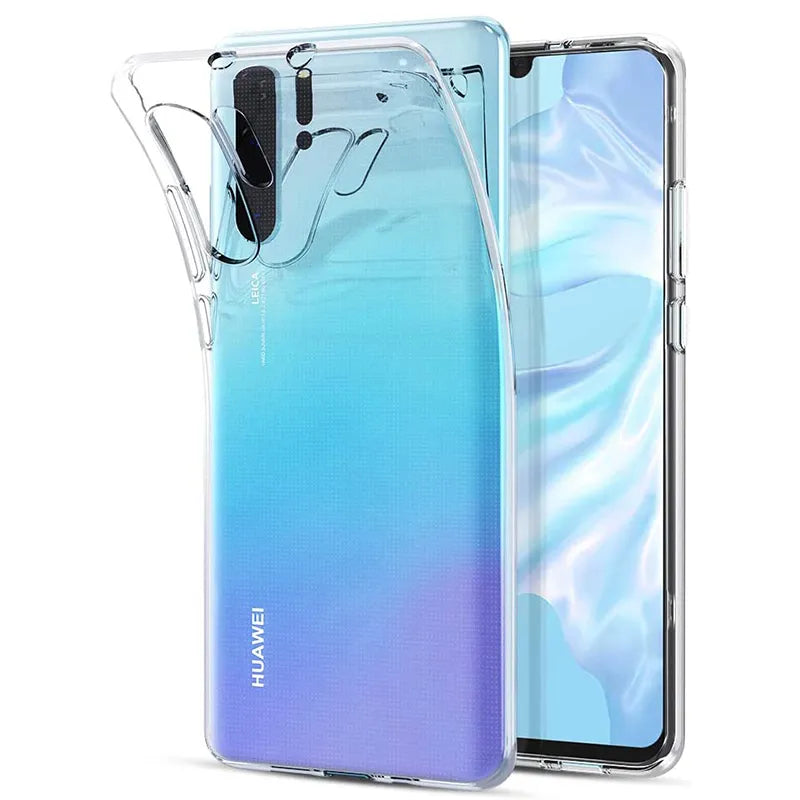 Deksel til Huawei P50 P40 P30 P20 P10 Lite Pro Plus Soft Back Cover Transparent Shell For P30 P40 Lite E
