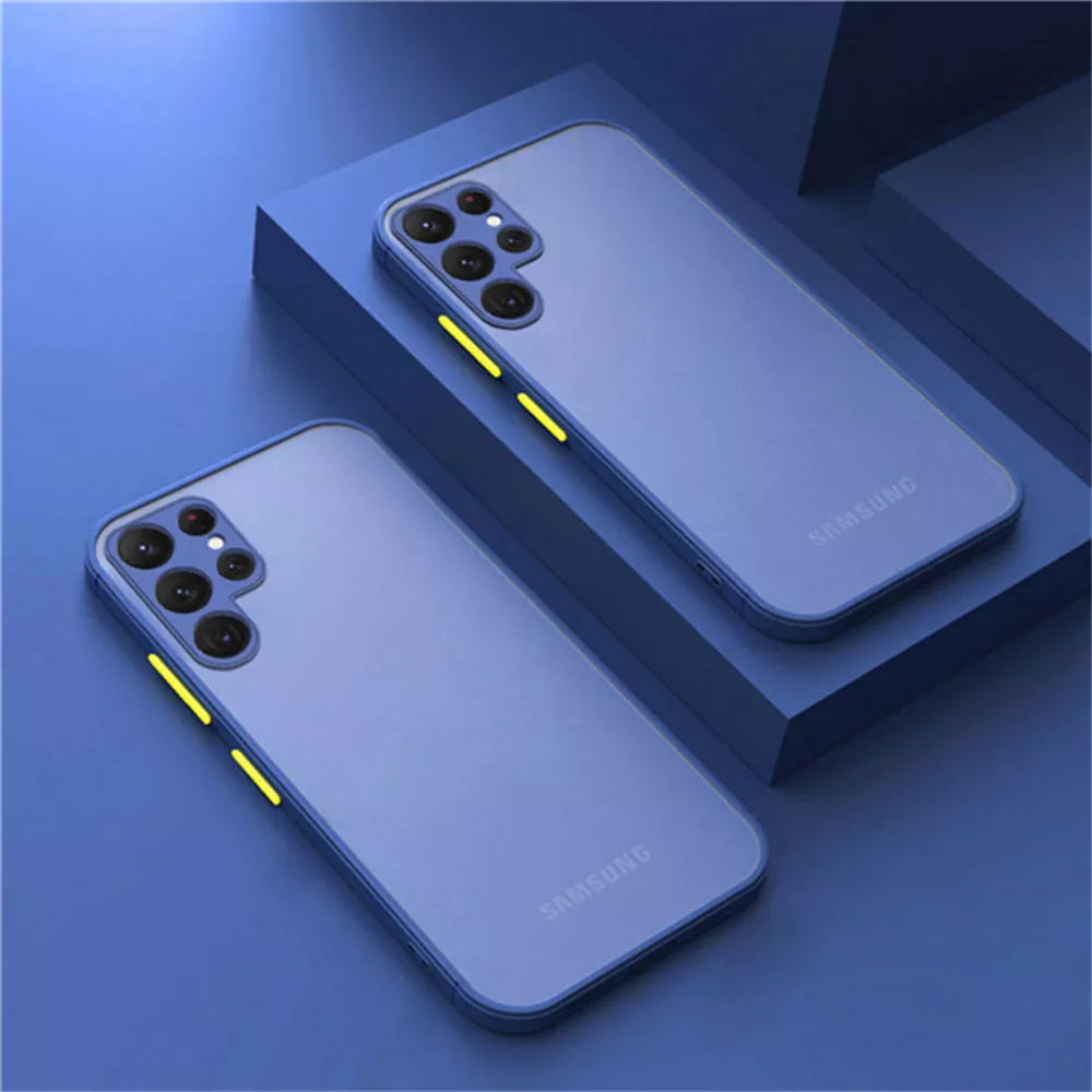 Deksel til Samsung S22 Ultra S10 Plus Note 10 20 S21 S20 FE A51 A12 A71 A50 A32 A21s A13 A53 A52s 5G Matte deksel