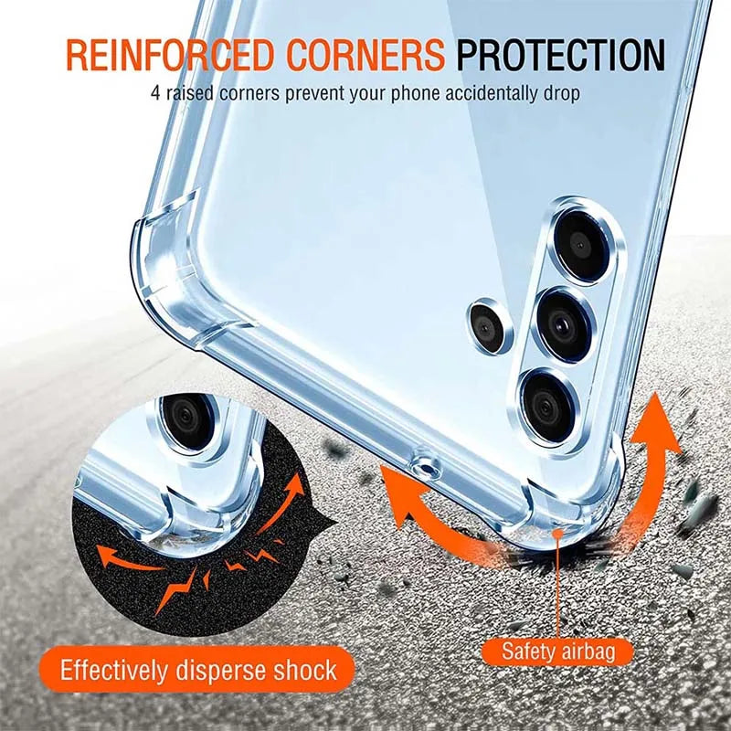 Deksel til Samsung Galaxy A54 5G A34 5G A24 A14 4G Thick Shockproof Soft Silicone Phone deksel for Samsung A04s A04e A04