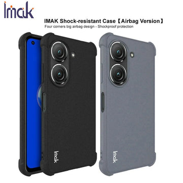 Deksel til Asus Zenfone 9 5G 10 Case IMAK Shockproof Transparent Quicksand Matte Soft Silicone TPU Back Cover Zenfone 9 9z 10 10z Cases