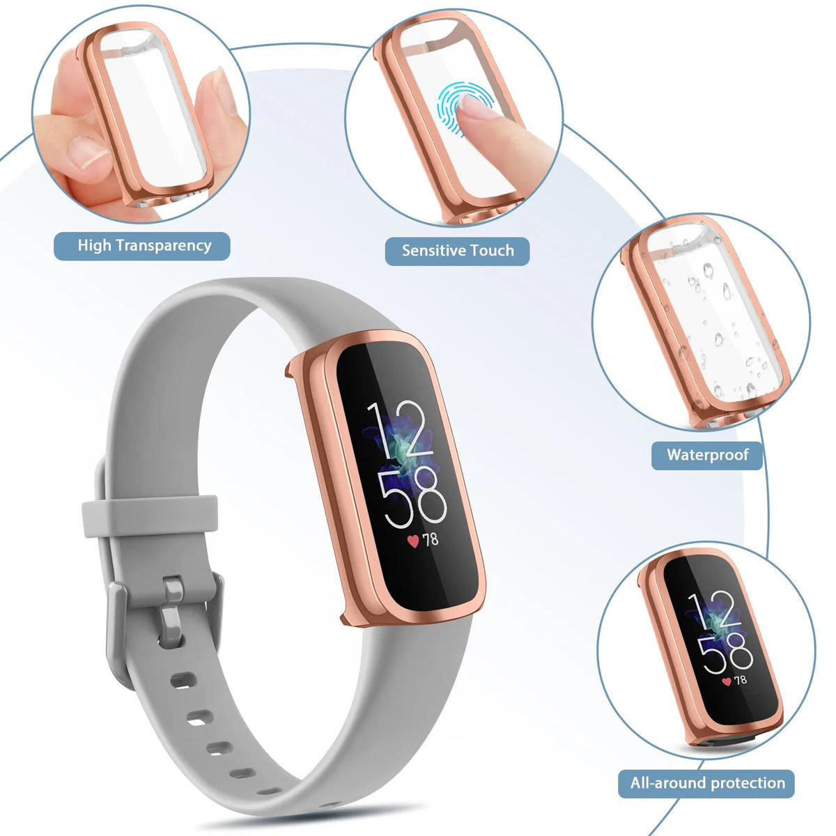 Deksel til Fitbit Luxe myk slim TPU-beskyttelse