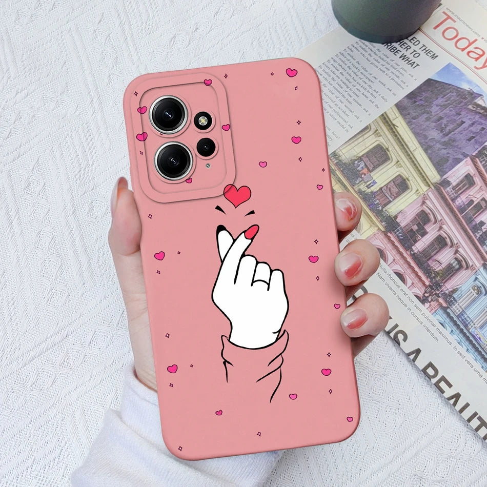 Deksel til Xiaomi Redmi Note 12 12S 4G 5G Patterned Full Protection Soft Liquid Silicone Cartoon deksel For Redmi Note 12 S
