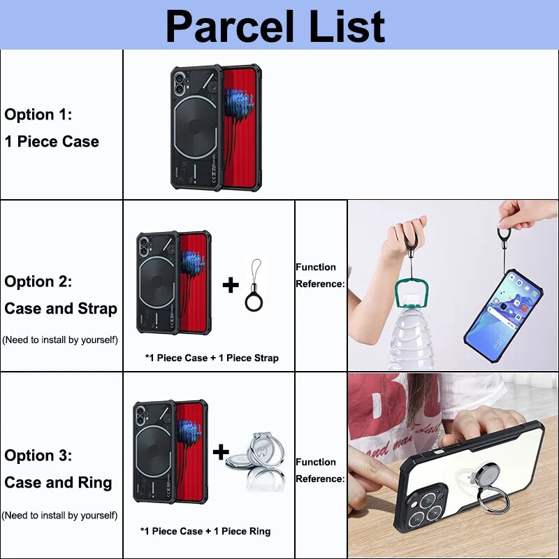 Deksel til Nothing Phone 1 2 Case Shockproof Transparent Bumper Back Phone Cover For Nothing Phone Cover Funda Nothingphone