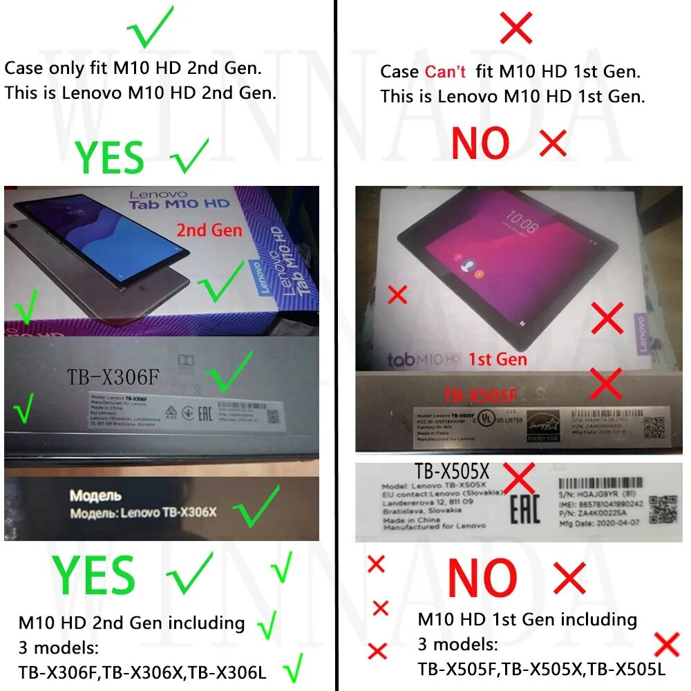 Deksel til Lenovo Tab M10 HD 2nd Gen TB-X306F TB-X306X Case cover coque for Lenovo M10 HD 2nd generation 10.1" TB-X306L