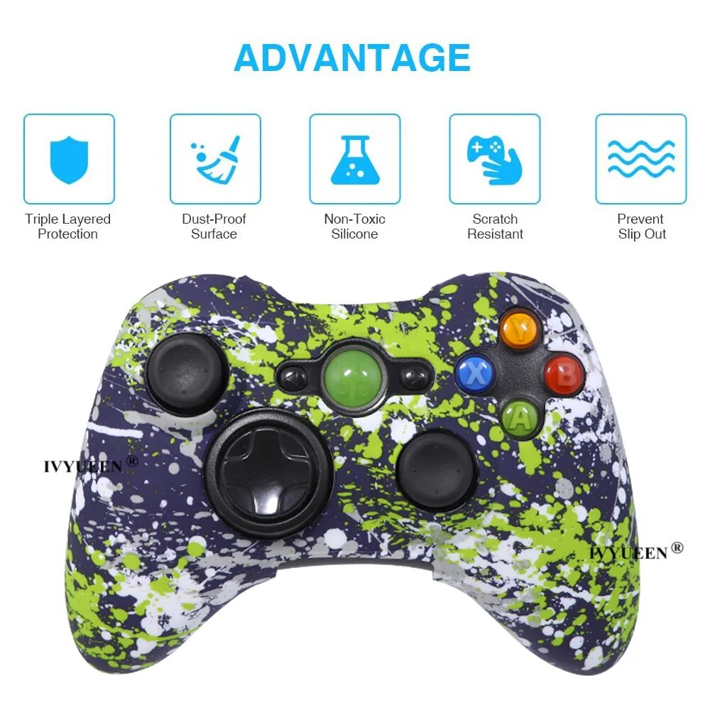 Deksel til XBox 360 XBox360 Controller Silicone Rubber Case Protective Cover Skin Thumb Grips Caps Game Accessories