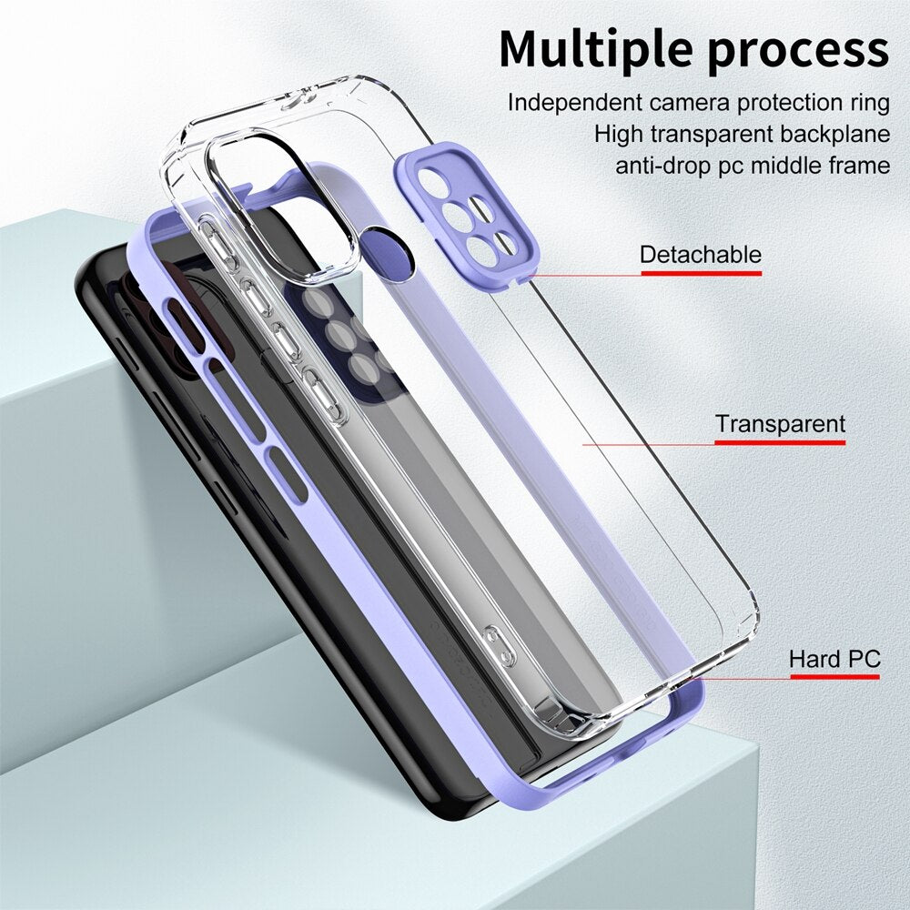 Deksel til Motorola MOTO G10 G20 G30 G31 G42 G22 E32 G73 Case Luxury Bumper Protector Frame Solid Color Clear Back Cover