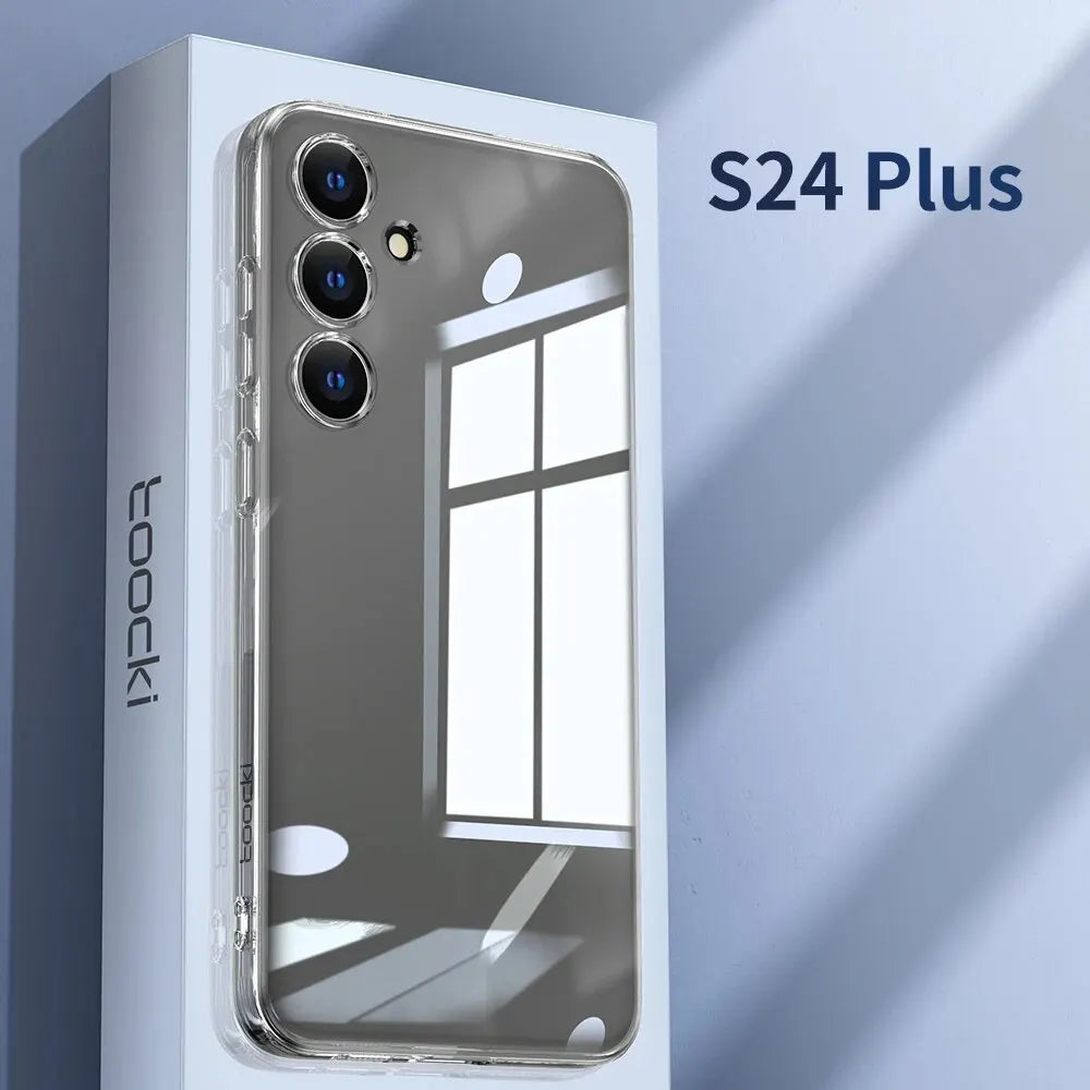 Deksel til Samsung S24 S23 S22 S21 Plus Ultra Clear deksel for S23 S21 PE Transparent Soft TPU Protective deksel