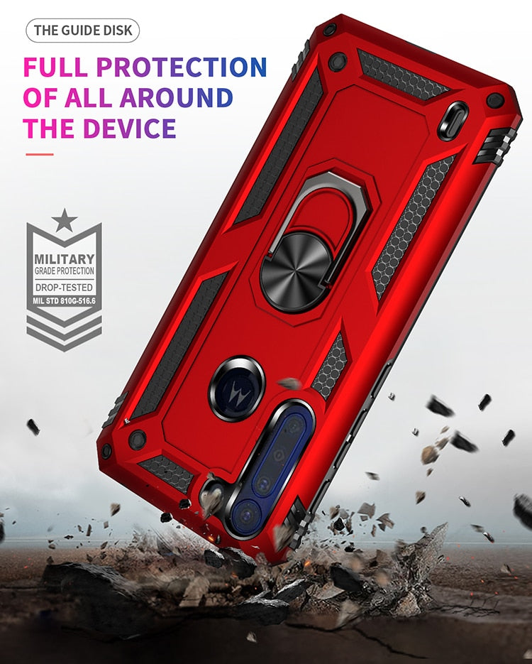 Deksel til Motorola Moto One Macro Fusion Action Vision G 5G Ace UW P40 Power Plus Holder Back Cover