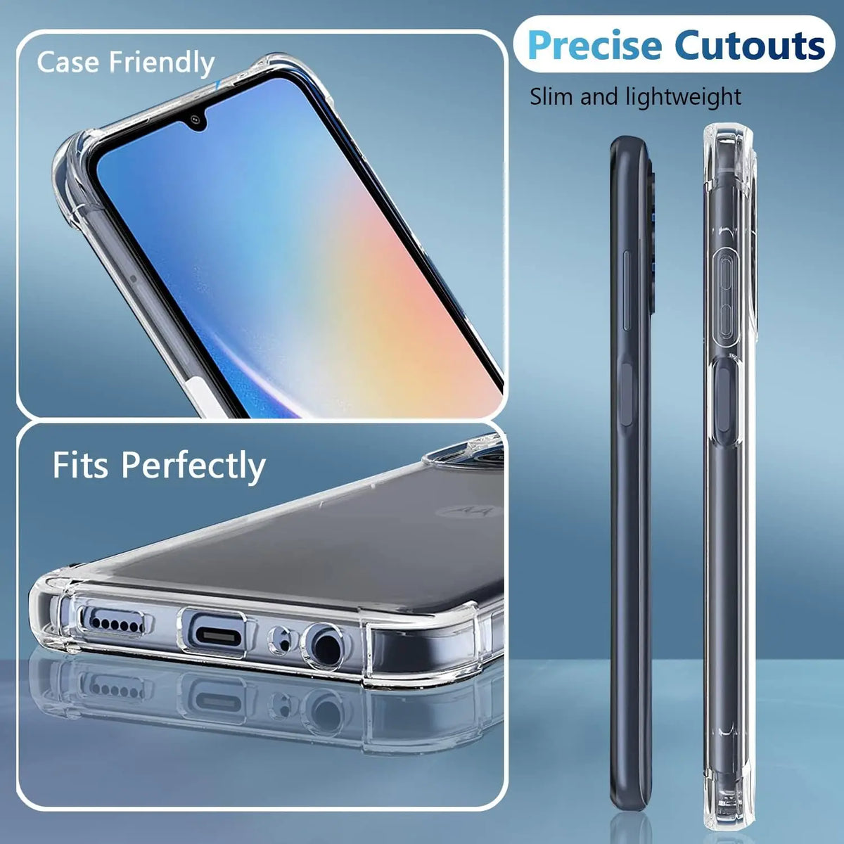Deksel til Samsung Galaxy A04 A04S A04E deksel A14 5G A24 4G A34 A54 5G Crystal Clear TPU Støtsikkert deksel Samsung A13 A23 4G A33 A53 5G
