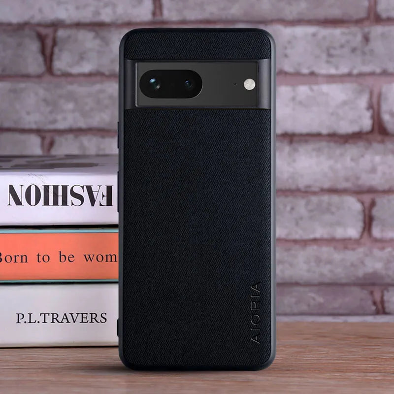 Deksel til Google Pixel 7 Pro 7A coque Luxury textile Leather skin soft TPU hard phone cover funda for google pixel 7 case capa
