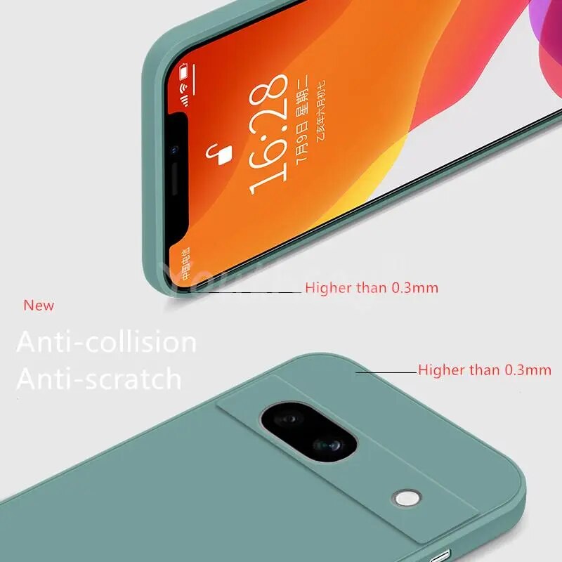 Deksel til Google Pixel 7A Case Pixel 7A 6 Pro 6A 7 Cover Liquid Silicone TPU Soft Capa Protector For Google Pixel 7A Case Rubber